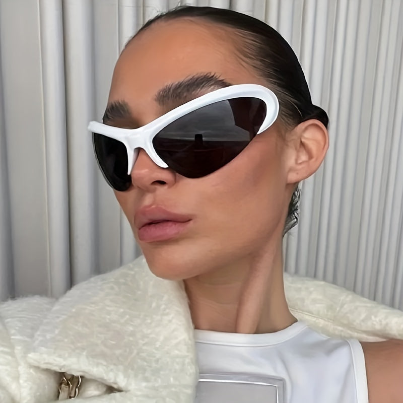 Y2K Semi Rimless Sunglasses UV400 Sun Shades