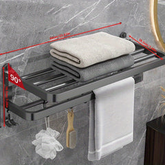 Foldable Towel Rack Bathroom Shelf Wall Mounted Towel Rack Household Bathroom