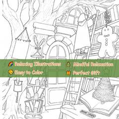 Charming Library Adult Coloring Book 22 Pages 20x20cm 1pc