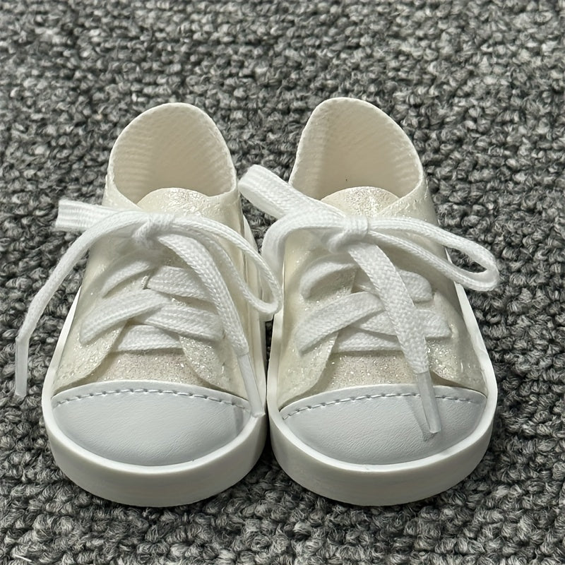 Fluorescent PU Leather Doll Shoes Low Top Sneakers for American Doll