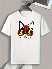 Dog Pattern Print Men's Comfy Sports T shirt Graphic Tee