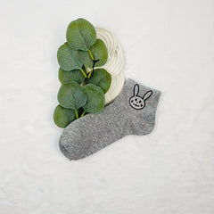 5 Pairs Bunny Rhinestone Socks Women's Crew Short Stockings