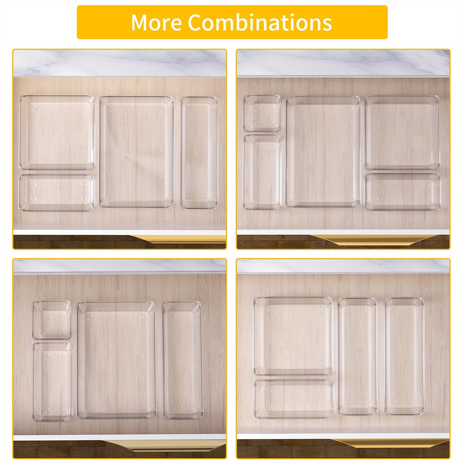 10 Pack Plastic Drawer Organisers for Makeup Office Kitchen Bathroom