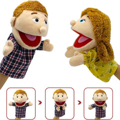 DDEMSMOE Family Hand Puppets - Ethnic Plush Soft Puppets for Kids Role Play