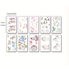 Cartoon Rainbow Unicorn Waterproof Tattoo Stickers