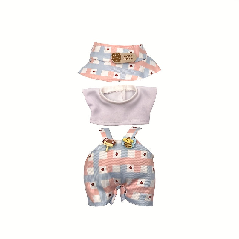 Doll Fisherman Outfit Set with Hat and Overalls 6-9 inch Dolls