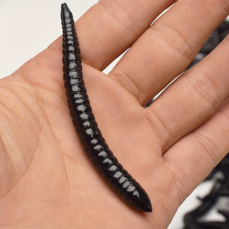 10pcs Bionic Green Worm Fly Larva Scare Toy for Birds Fish
