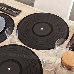 Vinyl Record Placemats 30'' Waterproof Non Slip Heat Resistant Table Mat