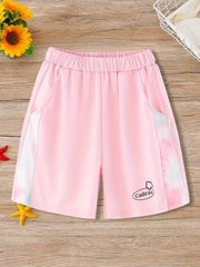 Girls Casual Tie Dye Sports Shorts with Taping