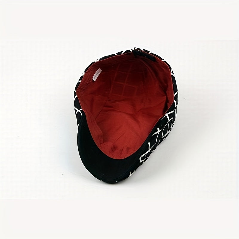 Vintage Casual Duckbill Cap Beret Plaid Cap