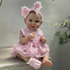 Realistic Reborn Doll Lifelike Girl with Open Eyes Full Body Soft Vinyl