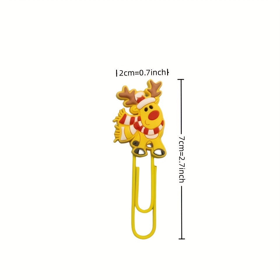 10pcs Christmas Cartoon Paper Clips To Paper Clip Binder Paper Clip