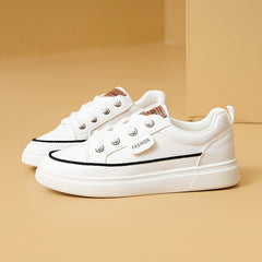 Women's Letter Pattern Lace-up Skate Shoes Soft Sole Athletic Sneakers