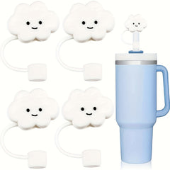 4pcs Cloud Shaped Straw Tips Cover for Reusable Straws