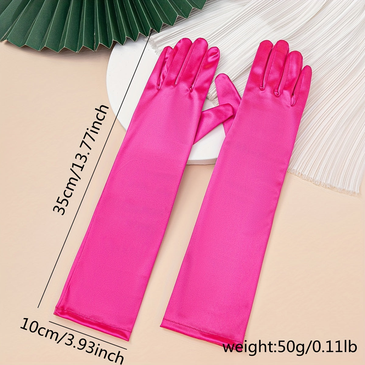 Satin Gloves for Women - Mid Length Elastic Party Prom Gloves
