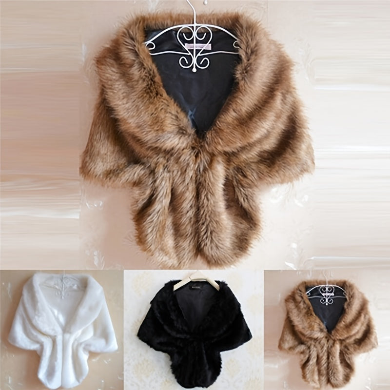Wedding Bridal Shawl PU Leather Warm Shawl Cape Cover Up Wraps For Party Evening