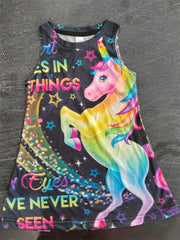 Stylish Gradient Horse One Piece Dress For Girls