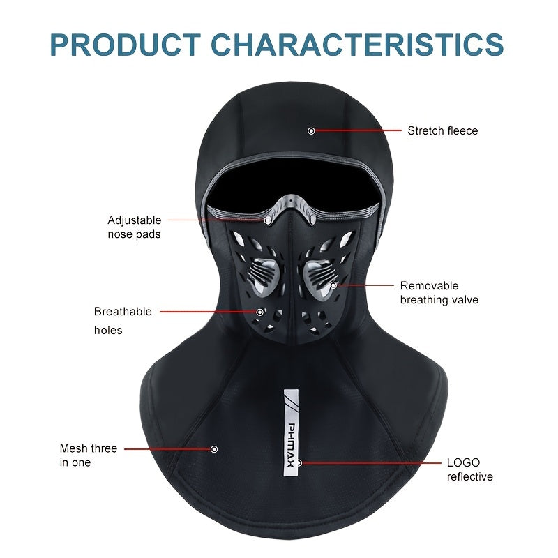PHMAX Winter Ski Cap and Face Mask Windproof Thermal Fleece Headwear