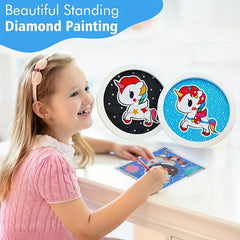 Kids' Diamond Painting DIY Kit w/ Round Photo Frame