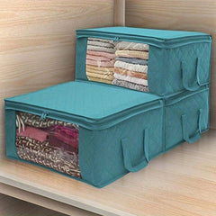 Large Capacity Clothes Storage Bag Foldable Zipper Organizer