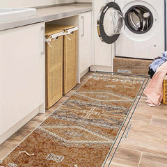 Non Slip Moroccan Tribal Kitchen Rug - Machine Washable