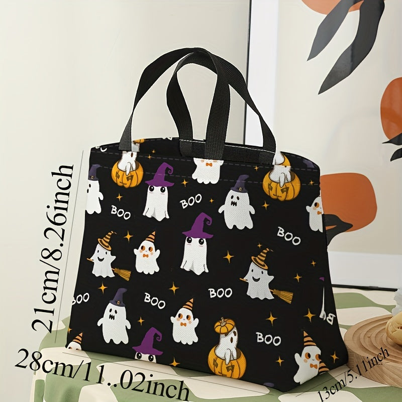 Halloween Ghost Printed Lunch Bag Waterproof Insulated Bag