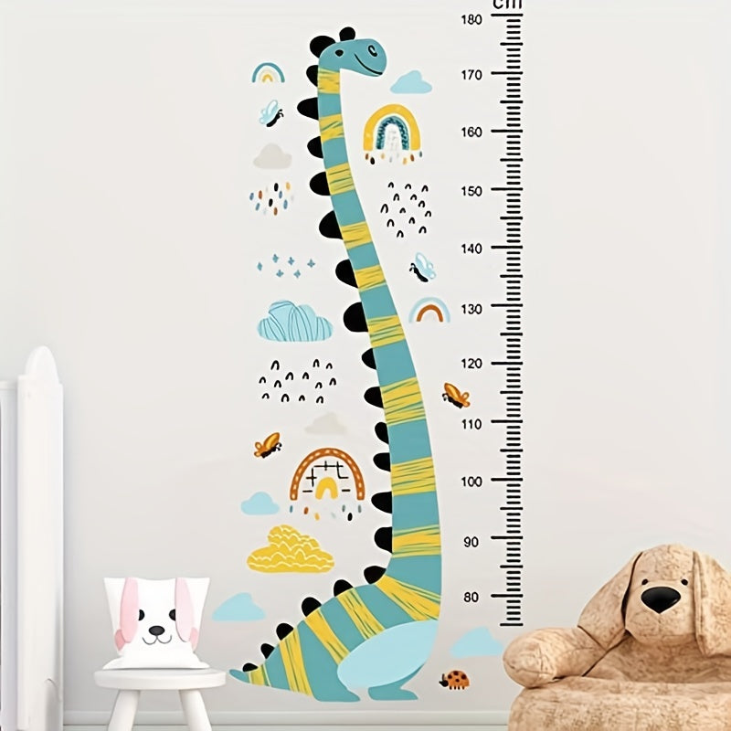 Dino Height Chart Wall Decal - Grow Taller with Fun Cartoon Dinosaur