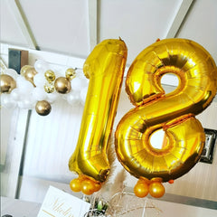 1pc 32 inch Golden Number Balloons - Suitable For Celebrations and Events
