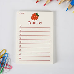 50pcs Fruit Memo Pad Girl Heart Notebook Cartoon Memo Pad