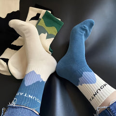 4 Pairs Crew Socks Spring Autumn Outdoor Sports Warm Socks