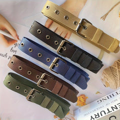 38mm Nylon Men's Belt Military Style Buckle Outdoor Sports Solid Color