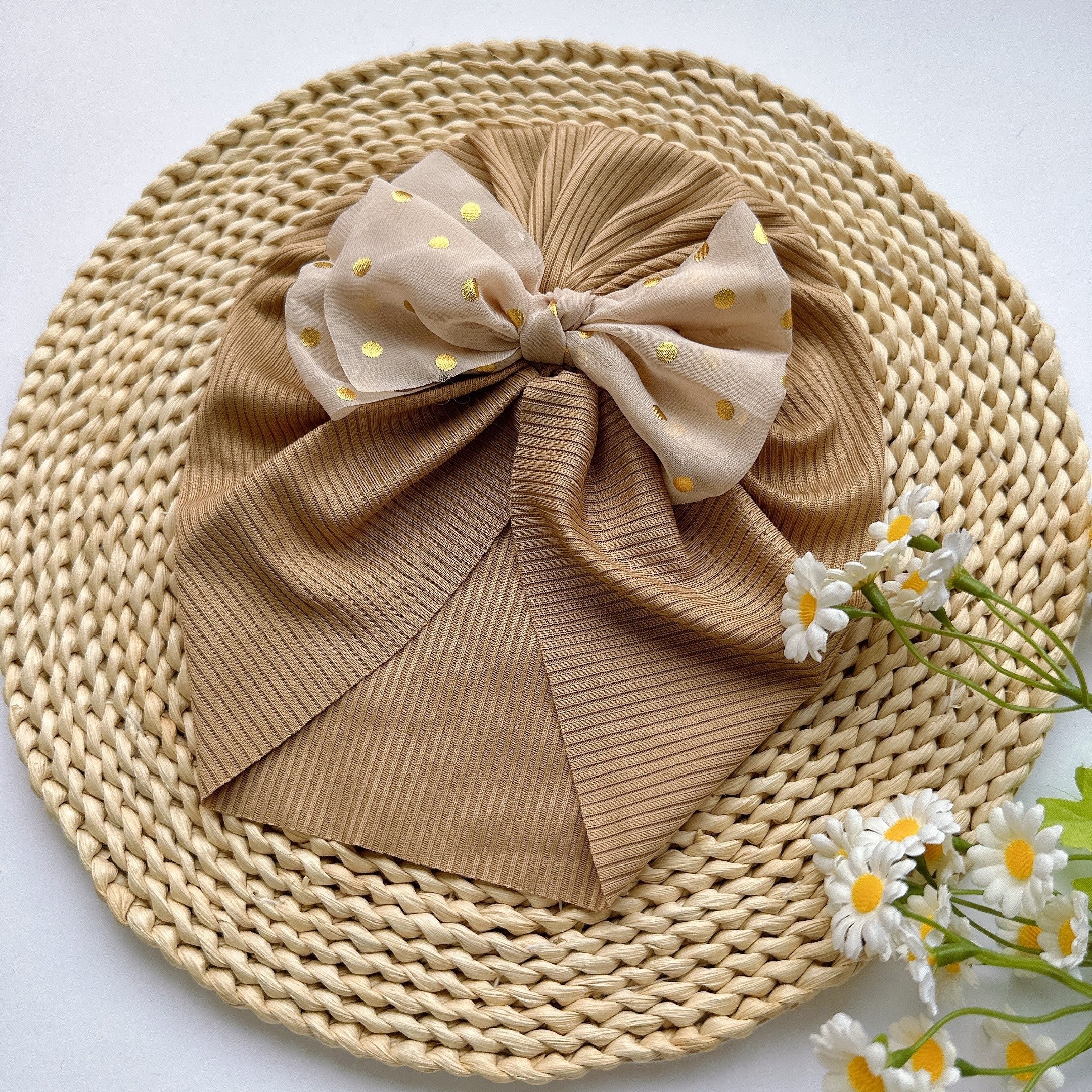 Baby Bow Headband Soft Hat for Infants Newborns