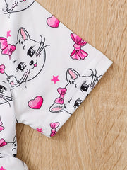 Toddler Baby Girls Cartoon Ruffle Tunic Dress