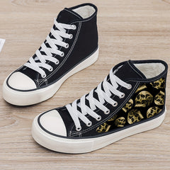 Skull Print Plush Lined Chunky Sneakers
