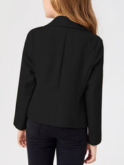 Girls Open Front Shawl Collar Crop Blazer Top