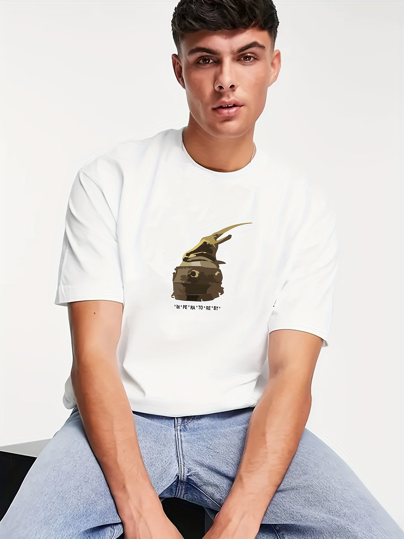 Men's Abstract Pattern T shirt Active Slightly Stretch Tee