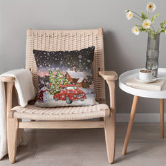 Christmas Tree Car Snowman Pillow Covers Decor