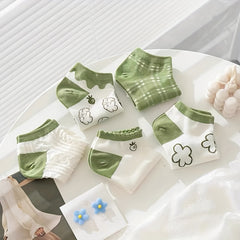5 Pairs Girls Kids Low Cut Ankle Socks for Spring Autumn