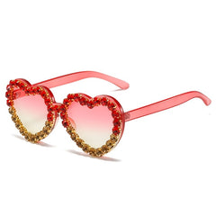 Women's Heart Rhinestones Sunglasses Party Shades
