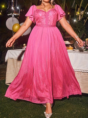 Bridesmaid Dress Sweetheart Neck Maxi Evening Formal Dress