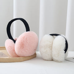 Men's/Women's Rabbit Hair Earmuffs, Foldable, Warm & Thick