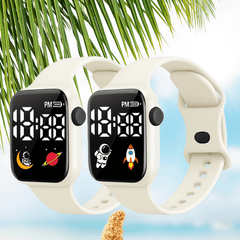 2pcs Square Electronic Watch Set for Students Lightweight Durable Case