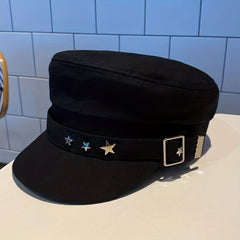 Men's Solid Cotton Newsboy Hat for Autumn/Winter
