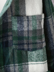 Boys Plaid Print Hooded Shirt Coat Long Sleeve Casual Button Closure