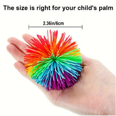 Sensory Toys Set for Kids and Adults - 7pcs Elastic Ball Rainbow Puff Soft Balls