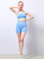 Bodycon Bra & Shorts Set Yoga Running Sports Fitness