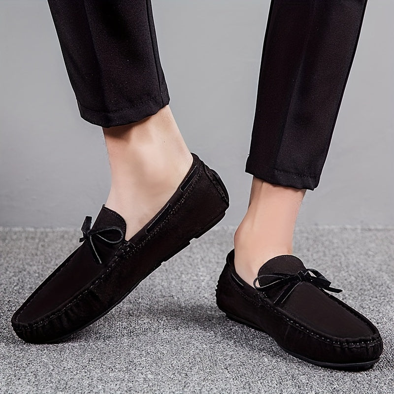 Men's Bowknot Moccasin Loafer Shoes Non-slip Slip-On Driving Shoes