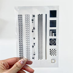10 16x15 Transparent Silicone Stamp Geometric Pattern For Notebook Cards