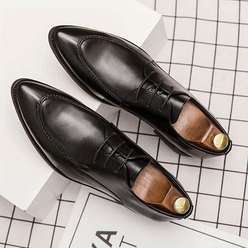 Men's Vintage Lace Up Dress Shoes, Casual Walking Shoes