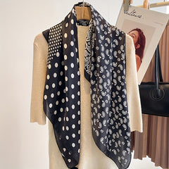 Vintage Dot Paisley Print Satin Shawl Boho Head Wrap